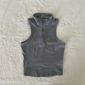 Lululemon rib zip-front cropped run tank top